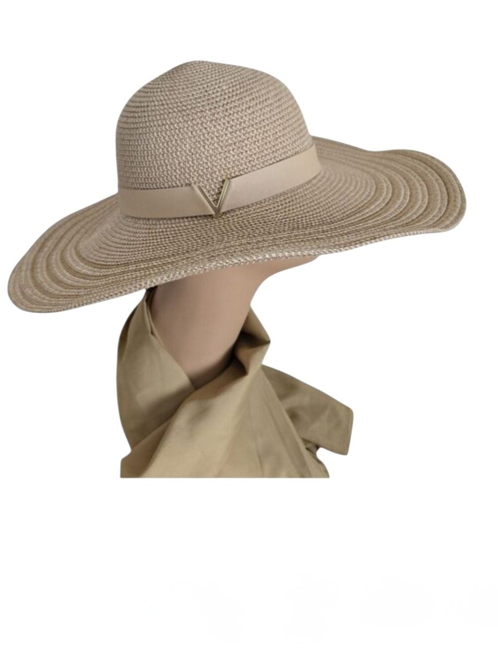 Vince Camuto Wide Brim Floppy Sun Hat Natural Beige
